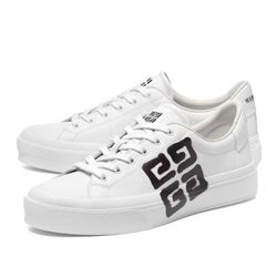 Giày Sneakers Givenchy City Sport Tag Effect 4G Print Black White BH005VH13P 116 Màu Trắng Size 40