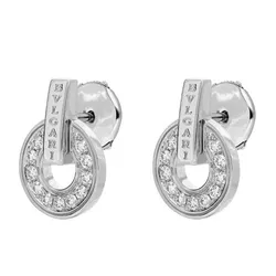 Khuyên Tai Jewery Luxury Divas 18k White Gold Earrings Màu Bạc