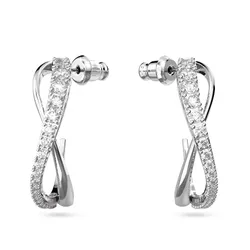 Khuyên Tai Swarovski Twist Hoop Earringswhite, Rhodium Plated 5563908 Màu Trắng