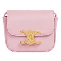 Túi Đeo Chéo Celine Mini Triomphe In Shiny Calfskin Light Pink 10I513DPV 24LP Màu Hồng