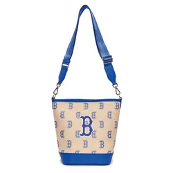 Túi Đeo Chéo Nữ MLB Big Classic Monogram Jacquard New Bucket Bag Boston Red Sox 3ABML023N-43SAL Màu Be Xanh