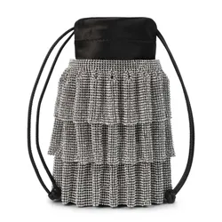 Túi Đeo Vai Alexander Wang Drawstring Pouch In Crystal Mesh Màu Bạc