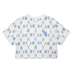 Áo Croptop Nữ MLB Summer Monogram 3FTSM6023-50WHS Màu Trắng Họa Tiết Size S