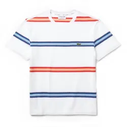 Áo Phông Lacoste Men's Short Sleeve Ombre Striped TH5065 RXT Màu Trắng Size 4 - M