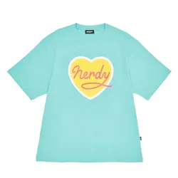 Áo Phông Nerdy Cursive Logo Heart Màu Xanh Mint