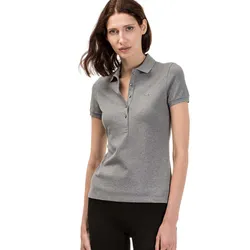 Áo Polo Lacoste Women's Slim Fit Stretch Mini Cotton Piqué PF7845.SVY Màu Xám Size S - 36