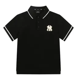 Áo Polo MLB Logo Basic Over Fit Pique New York 31TSQ2131-50L Màu Đen Size S