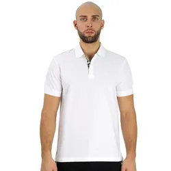 Áo Polo Nam Burberry BBR Men's Monogram Motif White Cotton Pique Shirt 8014005 Màu Trắng Size XS