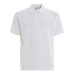 Áo Polo Nam Burberry BBR Men's Monogram Motif White Cotton Pique Shirt 8014005 Màu Trắng Size S