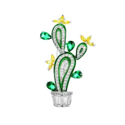 Cài Áo Meri Xương Rồng Xinh Xắn BR482 Màu Xanh