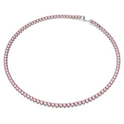 Dây Chuyền Swarovski Matrix Tennis Necklace Round Cut, Small, Pink, Rhodium Plated 5661193 Màu Hồng