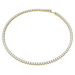 Dây Chuyền Swarovski Matrix Tennis Necklace Round Cut, Small, White, Gold-Tone Plated 5657667 Màu Vàng Trắng