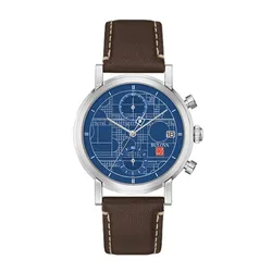 Đồng Hồ Nam Bulova Frank Lloyd Wright Blueprint 96B367 Màu Xanh Navy