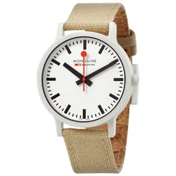 Đồng Hồ Unisex Mondaine Essence Quartz White Dial Watch MS1.41110.LS Màu Be Phối Trắng