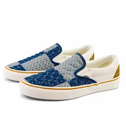 Giày Slip On Vans Classic VN0A7VCFBCK Màu Xanh Trắng Size 35.5