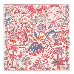Khăn Hermès Isola Di Primavera Scarf 90 Màu Hồng Đỏ