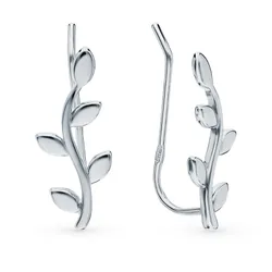 Khuyên Tai Sunlight Bạc 925 Dáng Lá Uốn Màu Bạc