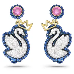 Khuyên Tai Swarovski Pop Swan Drop Earrings 5649196 Màu Bạc Xanh