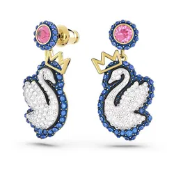 Khuyên Tai Nữ Swarovski Pop Swan Drop Earrings 5649196 Màu Bạc Xanh