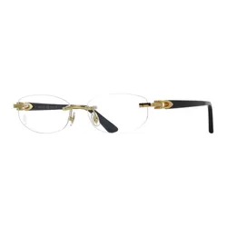 Kính Mắt Cận Cartier CT0318O 001 Black Gold Trong Suốt
