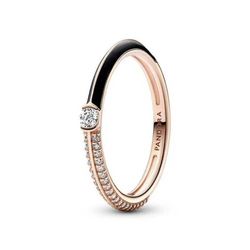 Nhẫn Pandora Rose Gold-Plated Ring With Clear Cubic Zirconia 182528C01 Màu Vàng Hồng Size 50
