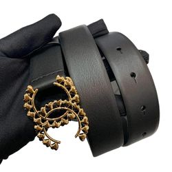 Thắt Lưng Nữ Chanel CC Lambskin Metal Black Màu Đen Size 75