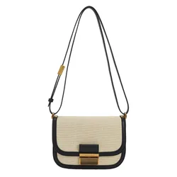 Túi Đeo Chéo Charles & Keith CNK Charlot Canvas Crossbody Bag - Black 80782074 Màu Đen Kem