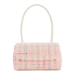 Túi Đeo Vai Charles & Keith CNK Curved Handle Tweed Shoulder Bag Multi 50782061 Phối Màu