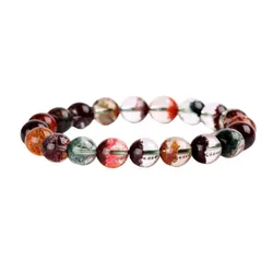 Vòng Đeo Tay LiLi Jewelry Đá Ưu Linh Ngũ Sắc 7A LILI_143663 Phối Màu Kích Thước Đá 6mm