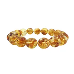 Vòng Đeo Tay LiLi Jewelry Hổ Phách Tự Nhiên LILI_797914 Màu Vàng Kích Thước Đá 7mm