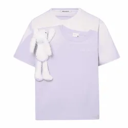 Áo Phông 13 De Marzo Fake-2-Piece Plush Bear Seafoam T-Shirt FR-JX-523 Màu Tím Size M