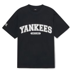 Áo Phông MLB Varsity Logo Overfit New York Yankees Tshirt 3ATSV0633-50BKS Màu Đen Size S