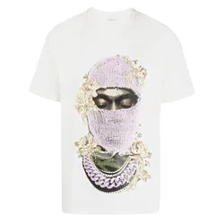 Áo Phông Nam Ih Nom Uh Nit White Logo Mask Rose Printed Tshirt NUS23241 081 Màu Trắng