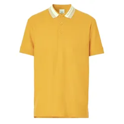 Áo Polo Nam Burberry Yellow Contrast-Collar Pique 8065407 Màu Vàng Size XXL