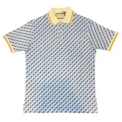 Áo Polo Nam Gucci GG Cotton Silk Màu Xanh