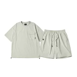 Bộ Quần Áo Cộc Tay Nam LifeWork Logo T-Shirt And Shorts Set LW232TS472/LW232WS472 Màu Xám Size M