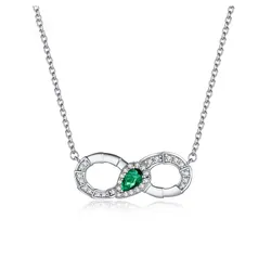 Dây Chuyền Nữ Kya Jewel Swarovski Love Xanh Pha Lê SN121 Màu Xanh Bạc