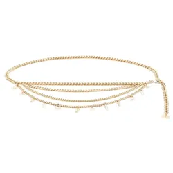 Dây Đeo Thắt Lưng Nữ Elisabetta Franchi Charm Chain Belt Màu Vàng