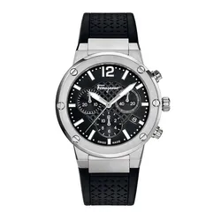Đồng Hồ Nam Salvatore Ferragamo F-80 Chrono Analog Display Quartz Black Watch FIH010015 Màu Đen