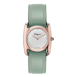 Đồng Hồ Nữ Salvatore Ferragamo Vara Leather Watch SFEL00619 Màu Xanh Green