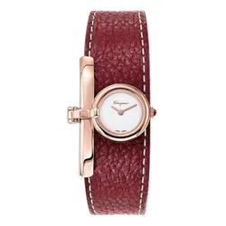Đồng Hồ Nữ Salvatore Ferragamo Quartz White Dial Ladies Watch SFNK00220 Màu Đỏ Mận
