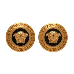 Khuyên Tai Nữ Versace Bronze Small Medusa Earrings Màu Vàng Đen