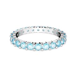 Nhẫn Nữ Swarovski Matrix Ring Round Cut Blue Rhodium Plated 5658673 Màu Bạc Xanh Size 52