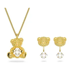 Combo Dây Chuyền Và Khuyên Tai Nữ Swarovski  Teddy Setbear, Yellow, Gold-Tone Plated 5643798 Màu Vàng