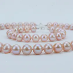 Set Dây Chuyền + Vòng Đeo Tay Nữ Minh Hà Pearl Jewelry Ngọc Trai Màu Hồng