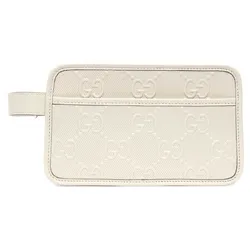 Túi Cầm Tay Gucci Off-White Gg Embossed Cosmetic Pouch Màu Trắng