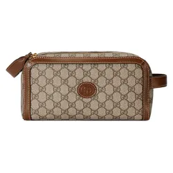 Túi Cầm Tay Gucci Toiletry Case With Interlocking G Màu Nâu