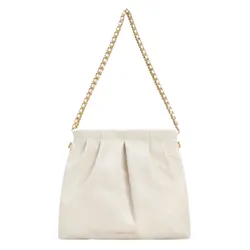 Túi Đeo Chéo Charles & Keith CNK Duo Double Chain Hobo Bag Cream CK2-40671449 Màu Kem (Kèm Túi Nhỏ)