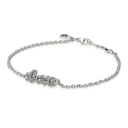 Vòng Đeo Tay Pandora Signature Of Love Clear Cubic Zirconia Bracelet 590510CZ Màu Bạc Size 16