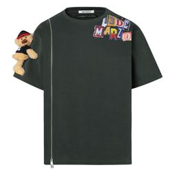Áo Phông 13 De Marzo Clipping Logo Bear Zipper T-Shirt FR-JX-533 Màu Đen Size S